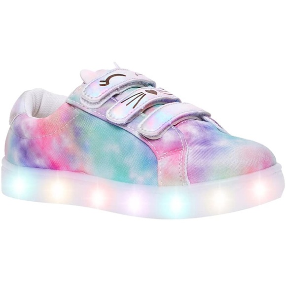 Fabkids Colorful Kids Light-Up velcro Sneakers Girls 3 - Picture 1 of 10
